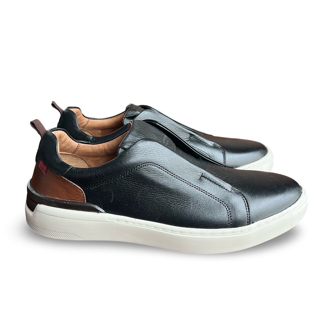 Marc Joseph Black Leather Station Street Slip-On Sneaker Mens Size 10 Like New